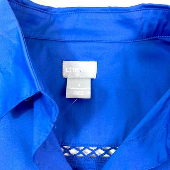 Chico’s size 1 poplin and spandex blouse, NWT - Picture 4 of 7